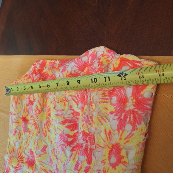 Lilly Pulitzer Strapless Pink and Yellow Festival Dress Crochet Neon Sz 0 - Picture 11 of 16